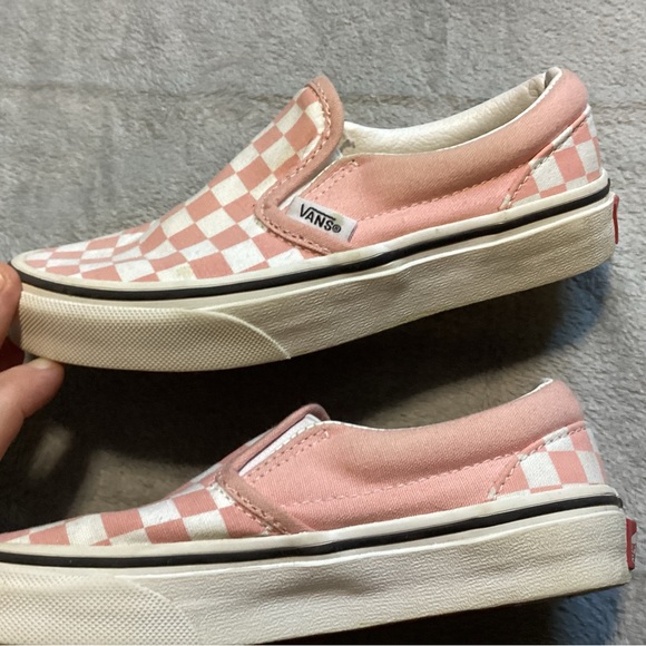 Girls Vans Slip On Sneakers Pink White Checkerboard 13 - Picture 7 of 8